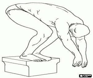 Colorear El nadador a punto para competir