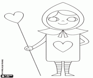 Colorear Un naipe del País de las Maravillas