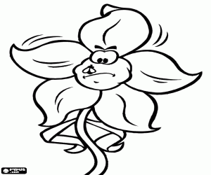 Colorear Un narciso con un insecto