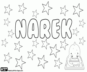 Colorear Narek, nombre armenio para niño