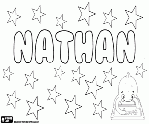 Colorear Nathan, nombre hebreo