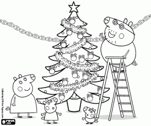 Colorear La Navidad con Peppa Pig