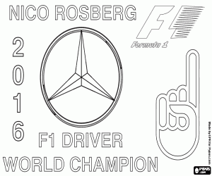 Colorear Nico Rosberg, campeón F1 en 2016