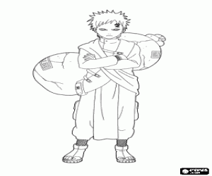 Colorear El ninja Gaara de Naruto