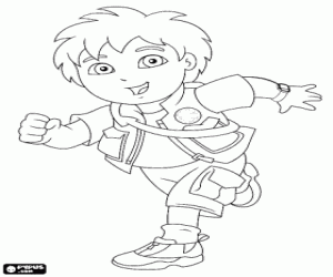 Colorear El niño aventurero Diego Marquez