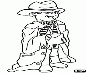 Colorear Niño con las ropas de su padre