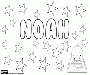 Colorear Noah, nombre bíblico