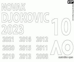 Colorear Novak Djokovic,10 Open Australia