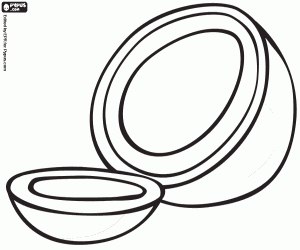 Colorear Una nuez de coco abierta