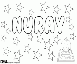 Colorear Nuray, nombre turco