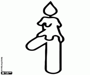 Colorear Número 1, uno con la vela encendida