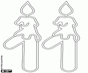 Colorear El número once con dos velas