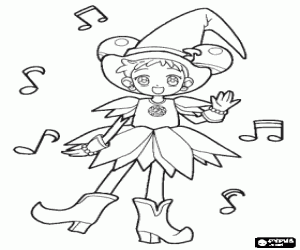 Colorear Ojamajo Doremi,aprendiz de bruja