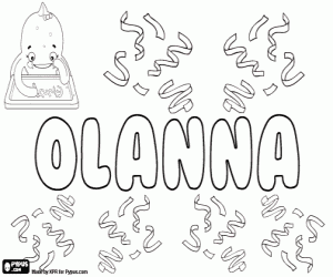 Colorear Olanna, nombre para niña