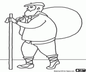 Colorear Olentzero, personaje de Navidad