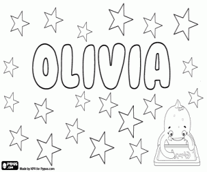 Colorear Olivia, nombre en muchas lenguas