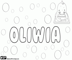 Colorear Oliwia, nombre polaco
