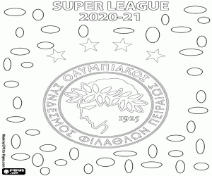 Colorear Olympiakos, campeón 2020-2021