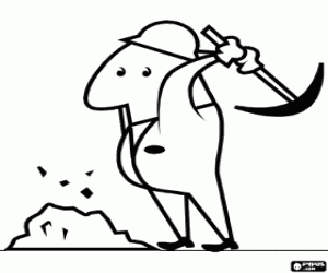 Colorear Operario trabajando con el pico