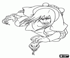 Colorear Orochimaru, un ninja de Naruto