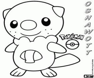 Colorear Oshawott, nutria marina Pokémon