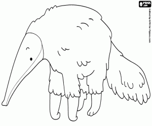 Colorear Un oso hormiguero, un mamífero