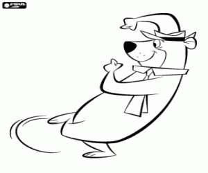 Colorear El Oso Yogui arranca a correr