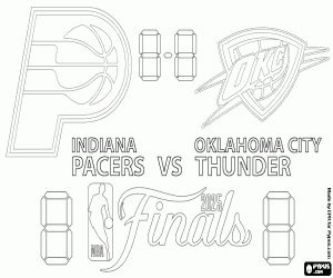 Colorear Pacers - Thunder, Finales NBA 25