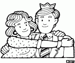 Colorear El padre con la corona