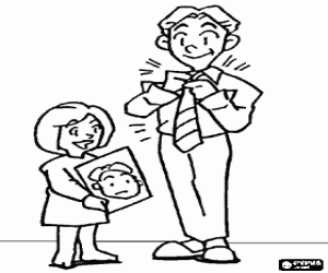 Colorear Padre,nudo de la corbata,retrato