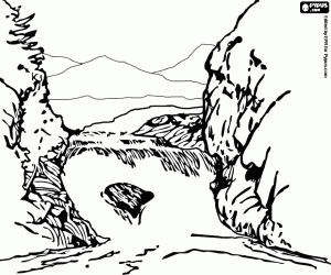 Colorear Paisaje del río hasta la cascada