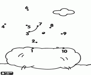 Colorear Pajarito y nido, punto a punto