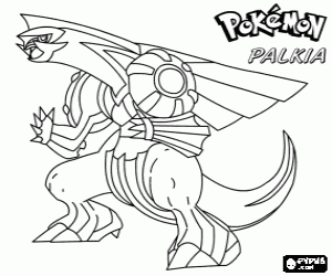 Colorear Palkia, un dragón pokémon