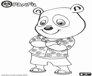 Colorear Panda Panfu en estilo hawaiano