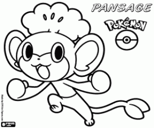 Colorear Pansage, un mono pokémon