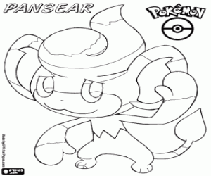 Colorear Pansear, un Pokémon