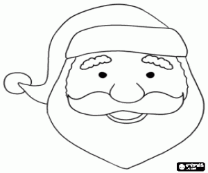 Colorear Papa Noel con su gorro y su barba