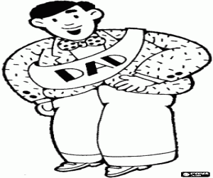 Colorear Papá con la banda de celebración