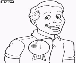 Colorear Papá feliz con la medalla