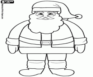 Colorear Papá Noel con su típico traje