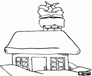 Colorear Papá Noel dentro de la chimenea