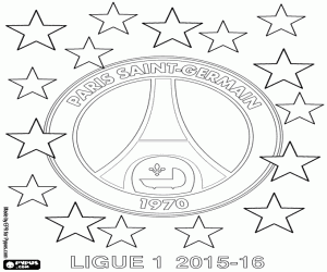Colorear Paris St Germain,campeón 2015-16