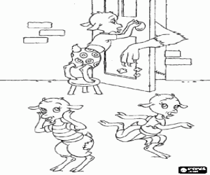 Colorear La pata del lobo con harina