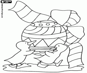 Colorear Dos patitos y un huevo de Pascua