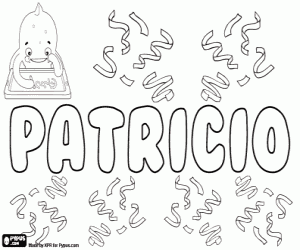 Colorear Patricio, en portugués y español