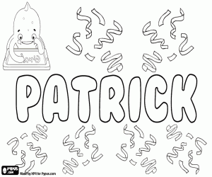 Colorear Patrick,nombre en varios idiomas