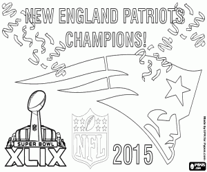 Colorear Patriots,Campeón Super Bowl 2015