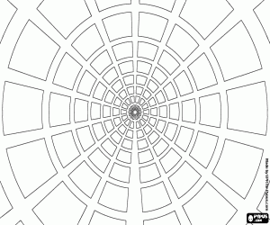 Colorear Patrón concéntrico en perspectiva