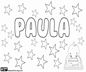 Colorear Paula, nombre en muchas lenguas