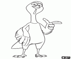 Colorear Un pavo miedoso, Reggie